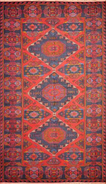 Ковёр Сумах 2378 — красный и синий, с медальоном