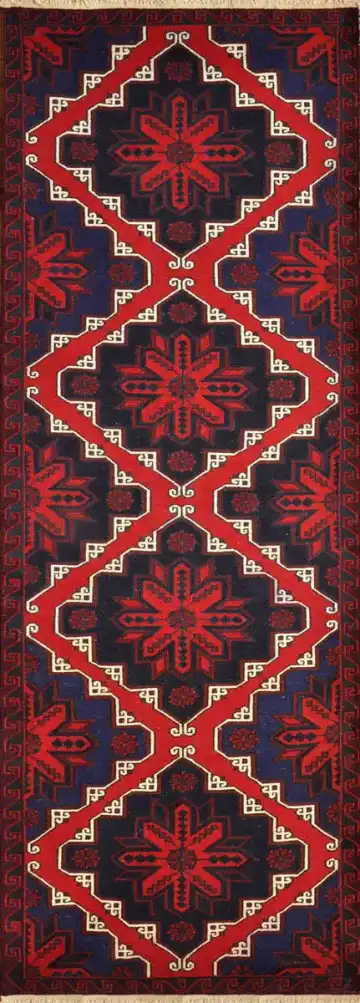 Ковёр Килим 2382 — синий и красный, с медальоном