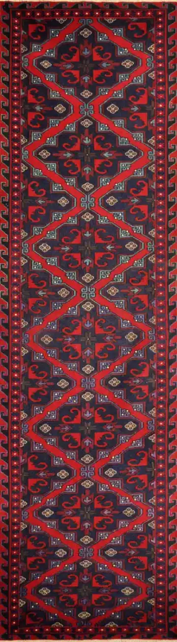 Ковёр Килим 2384 — красный и синий, с медальоном