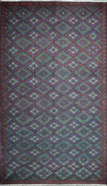 Ковёр Сумах 2397 — синий и белый, геометрический рисунок