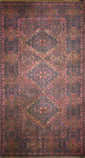 Ковёр Сумах 2413 — красный и синий, с медальоном