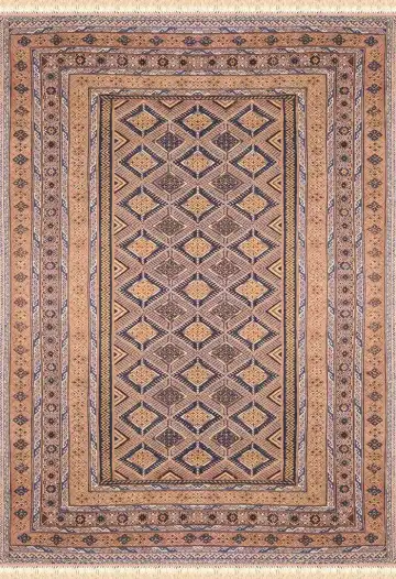 Ковёр Suzani 2419 — кремовый и бежевый, геометрический рисунок