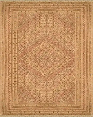 Ковёр Suzani 2426 — кремовый и коричневый, геометрический рисунок