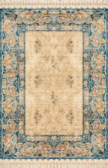 Ковёр Aubusson 2429 — голубой и кремовый, восточный орнамент