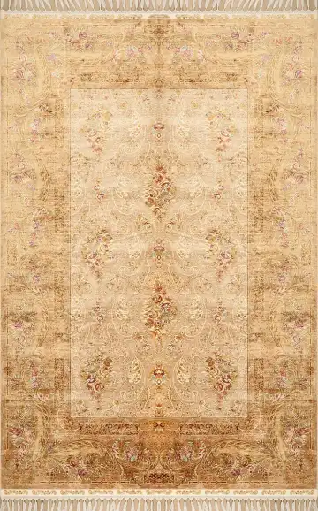 Ковёр Aubusson 2434 — кремовый и коричневый, восточный орнамент