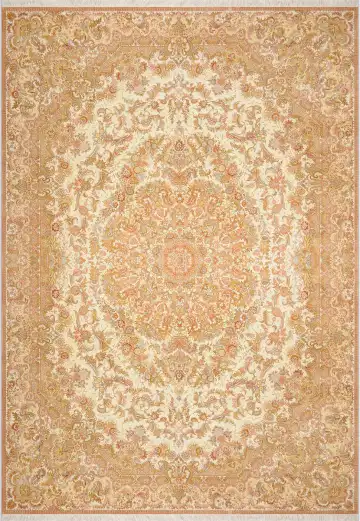 Ковёр Aubusson 2437 — кремовый и коричневый, с медальоном