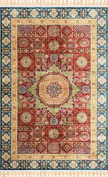 Ковёр Mamluk 2439 — красный и жёлтый, с медальоном
