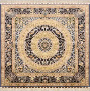 Ковёр Medallion 2441 — жёлтый и чёрный, с медальоном