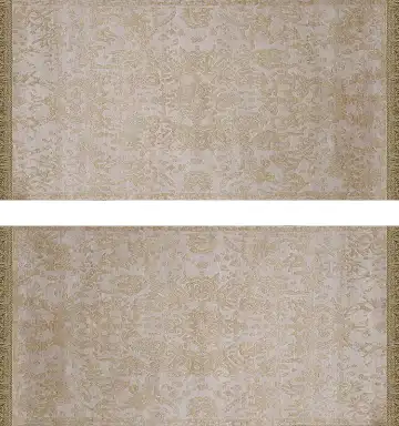 Ковёр Damask 2473 — кремовый и зелёный, растительный рисунок