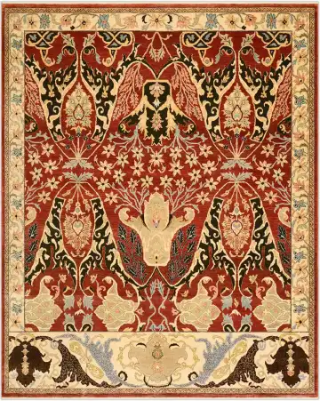 Ковёр Bidjar 2481 — красный и чёрный, с медальоном