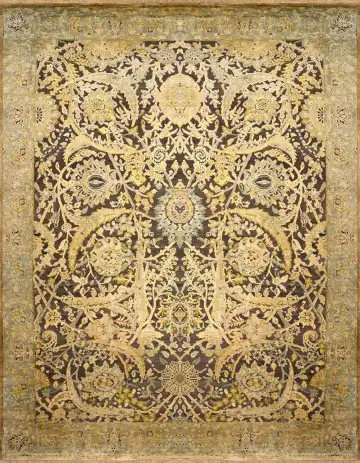 Ковёр Bengal 2522 — кремовый и коричневый, растительный рисунок