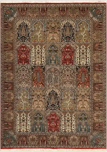 Ковёр Paradise Garden 2555 — красный и бежевый, сюжетный рисунок