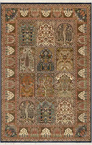 Ковёр Paradise Garden 2567 — коричневый и белый, сюжетный рисунок