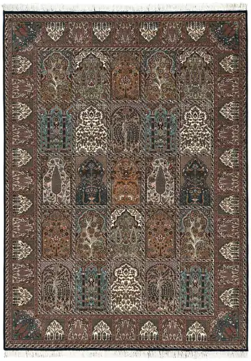 Ковёр Paradise Garden 2582 — коричневый и белый, сюжетный рисунок