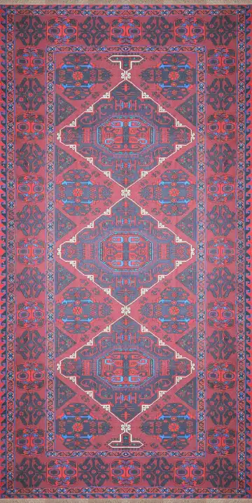 Ковёр Сумах 2601 — красный и синий, с медальоном
