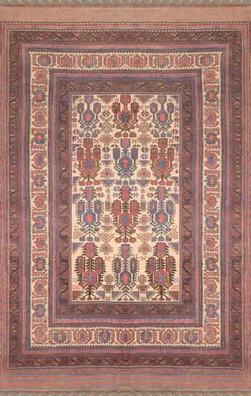 Ковёр Килим 2641 — кремовый и коричневый, восточный орнамент