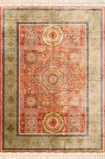 Ковёр Mamluk 2667 — красный и жёлтый, с медальоном