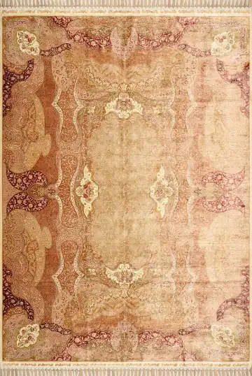 Ковёр Aubusson 2668 — кремовый и коричневый, с медальоном