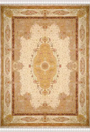 Ковёр Aubusson 2670 — кремовый и коричневый, с медальоном
