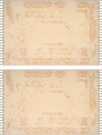 Ковёр Shabby Classic 2671 — оранжевый и кремовый, растительный рисунок