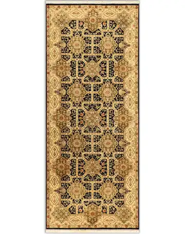 Ковёр Jaipur 2673 — чёрный и кремовый, геометрический рисунок