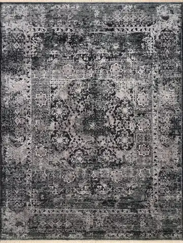 Ковёр Erased Mamluk 2699 — чёрный и серый, винтажный рисунок