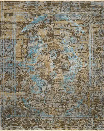 Ковёр Shabby Classic 2712 — бежевый и голубой, восточный орнамент