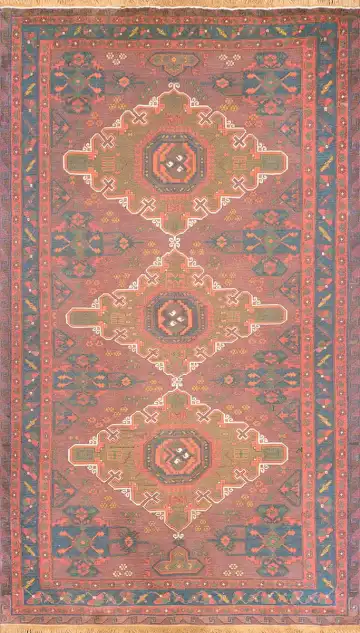 Ковёр Сумах 2823 — красный и синий, с медальоном