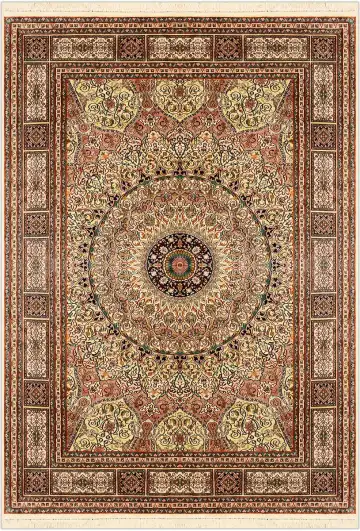 Ковёр Persia 2830 — бежевый и красный, с медальоном