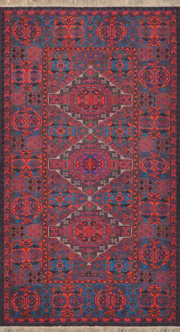 Ковёр Сумах 2840 — красный и кремовый, с медальоном
