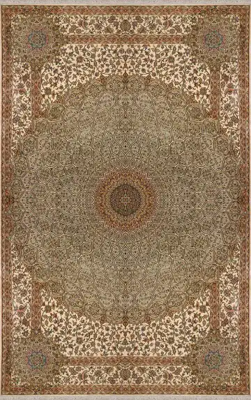 Ковёр Gombad 2853 — золотистый и кремовый, геометрический рисунок