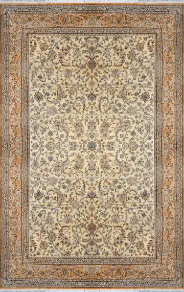 Ковёр Afshan 2854 — кремовый и коричневый, с медальоном