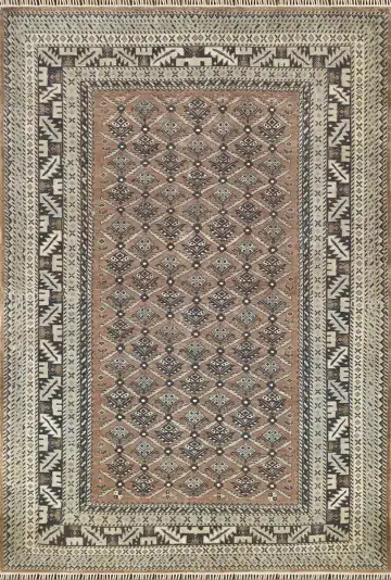 Ковёр Shirvan 2920 — бежевый и серый, геометрический рисунок