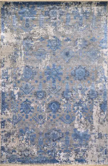 Ковёр Arno 3004 — синий и голубой, винтажный рисунок