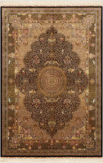 Ковёр Medallion 3034 — кремовый и коричневый, с медальоном