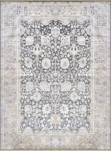 Ковёр Bengal 3089 — кремовый и чёрный, растительный рисунок