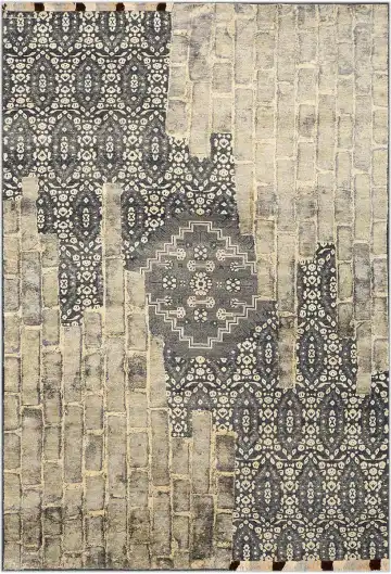 Ковёр Artefact 3097 — кремовый и чёрный, геометрический рисунок
