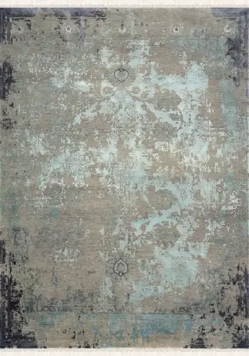 Ковёр Shabby Classic 3100 — коричневый и голубой, винтажный рисунок