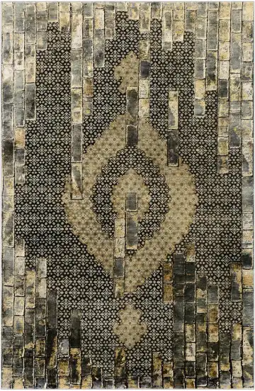 Ковёр Artefact 3125 — кремовый и чёрный, абстрактный рисунок