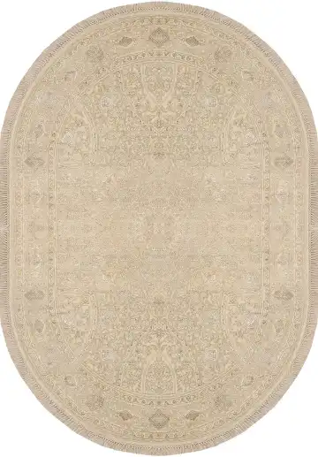 Ковёр Gombad 3131 — кремовый и серый, геометрический рисунок