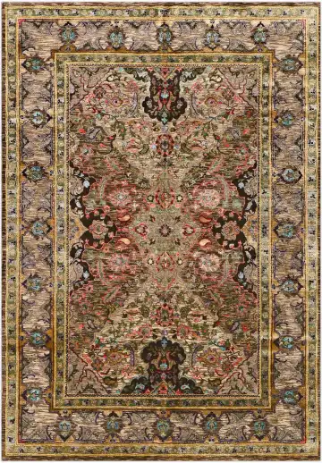 Ковёр Nishat 3137 — бежевый и красный, восточный орнамент