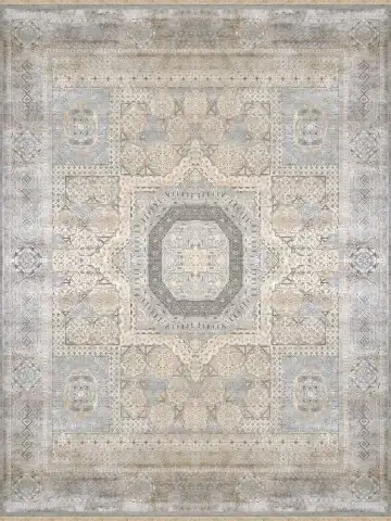 Ковёр Mamluk 3138 — бежевый и серый, геометрический рисунок