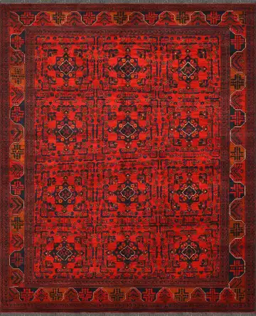 Ковёр Hanmamedi 3159 — красный и синий, восточный орнамент