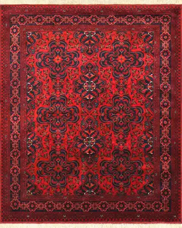 Ковёр Beleji 3161 — красный и чёрный, с медальоном