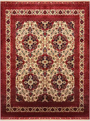 Ковёр Beleji 3179 — кремовый и коричневый, растительный рисунок