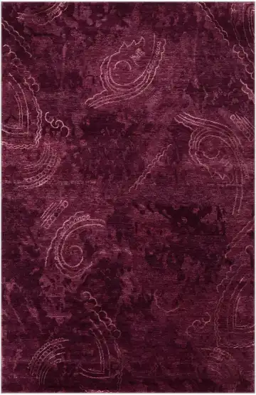 Непальский ковёр 3194 — бордовый и кремовый, абстрактный рисунок