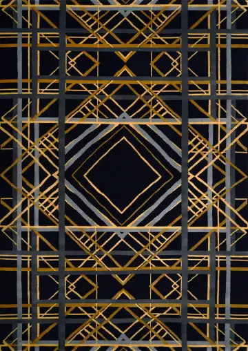 Ковёр Deco Night 3325 — золотистый и серый, геометрический рисунок
