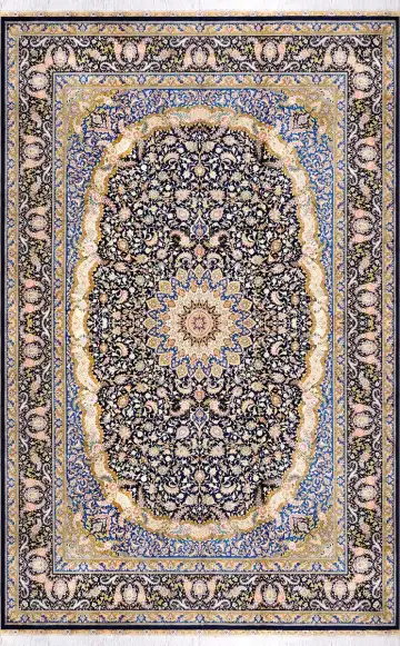 Ковёр Medallion 3340 — жёлтый и чёрный, с медальоном