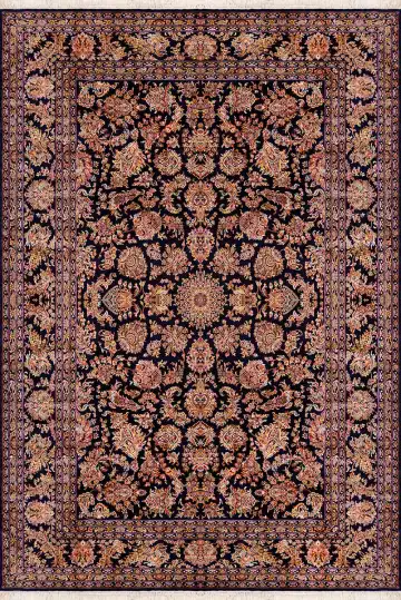 Ковёр Кашмир 3357 — синий и красный, растительный рисунок