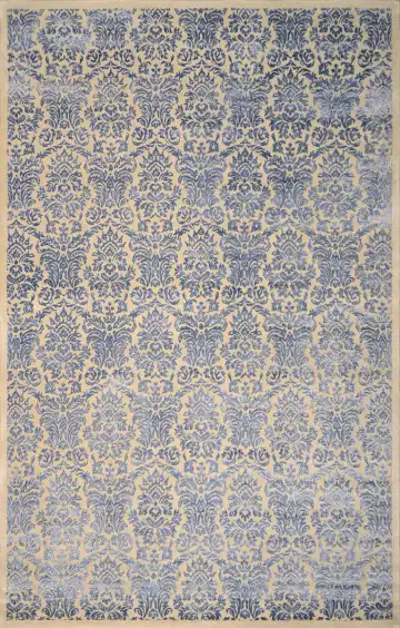 Ковёр Damask 3413 — голубой и кремовый, восточный орнамент
